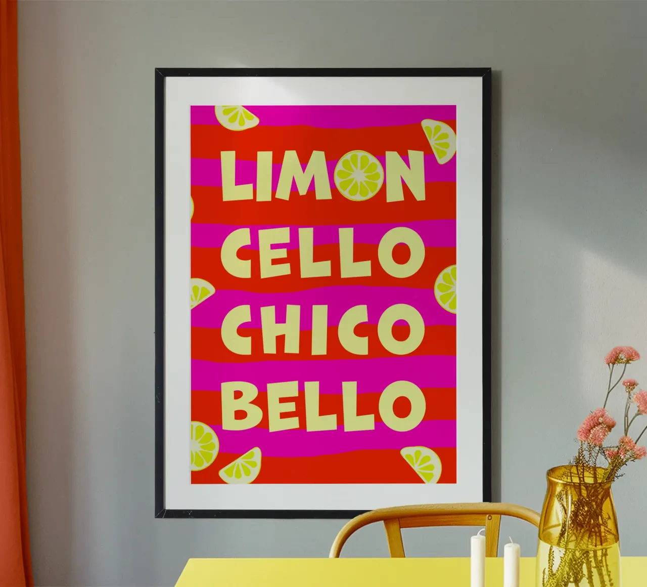 limoncello. chicobello. poster con telaio in alluminio da FRICKE DESIGN