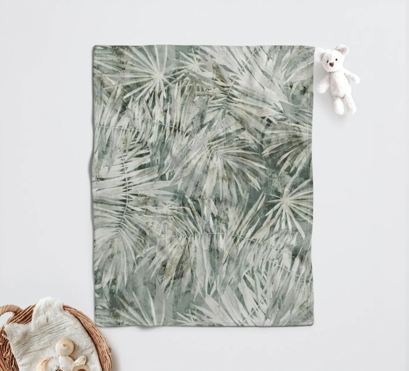 Palm Pattern fleece blanket by treechild