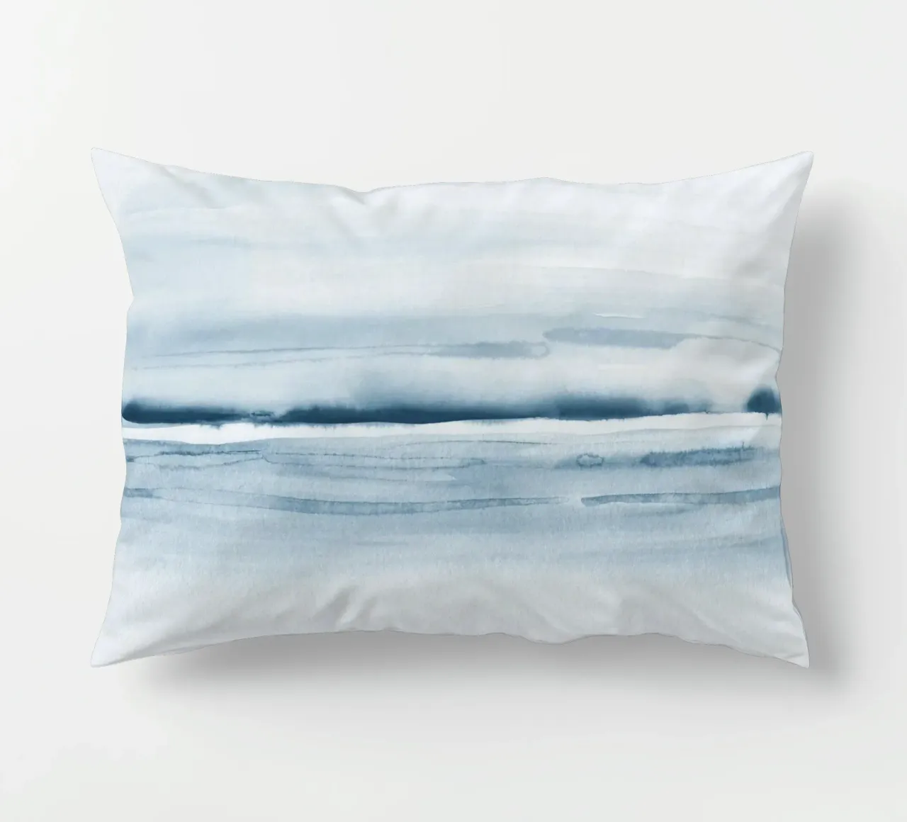 Blauwe zeegolven kussen van NouveauPrints