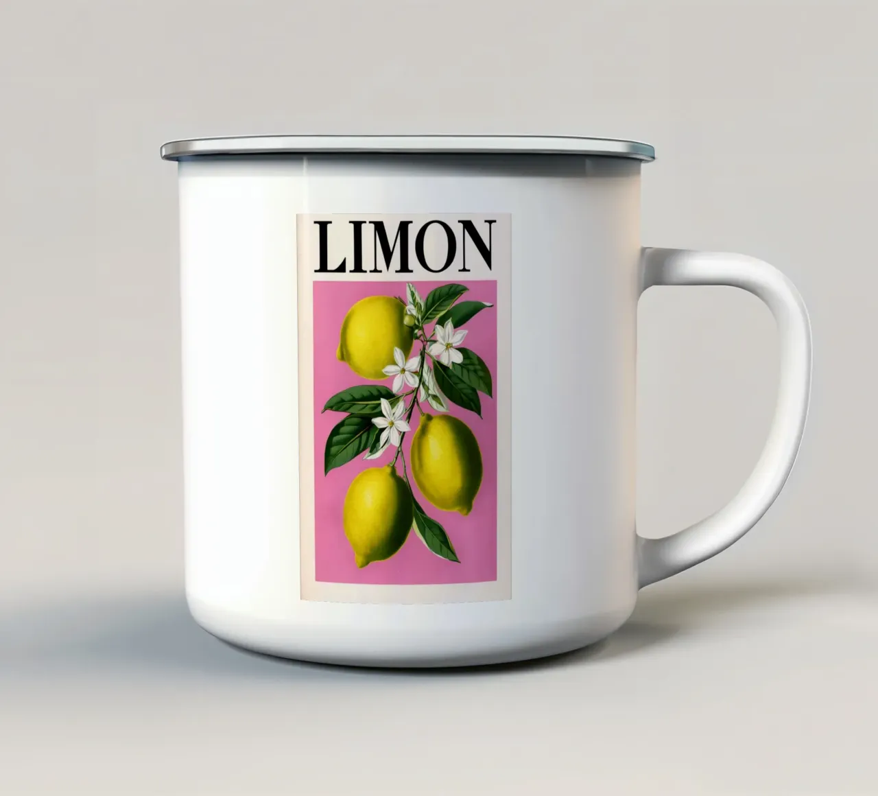 Stampa botanica d'epoca con fiori di limone tazza in smalto da inspirational quote