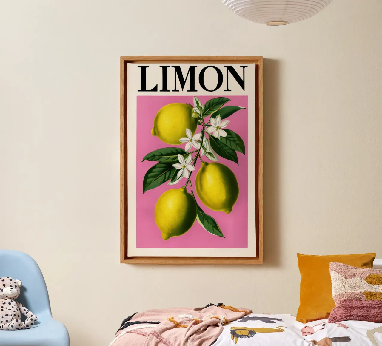 Vintage Lemon Tree Blossom Botanical Print canvas with Floater frame by inspirational quote