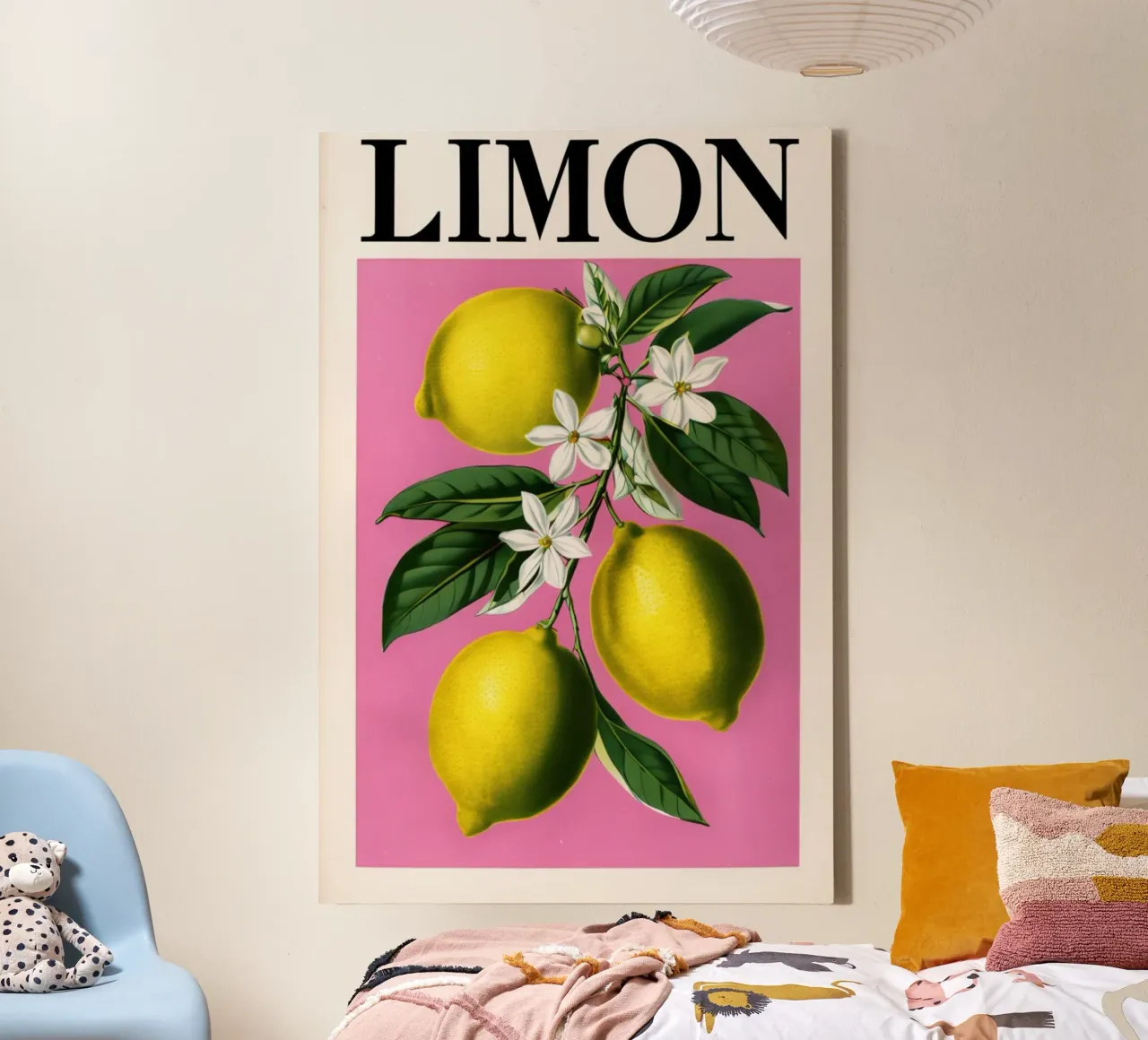 Vintage Lemon Tree Blossom Botanical Print canvas with Floater frame by inspirational quote