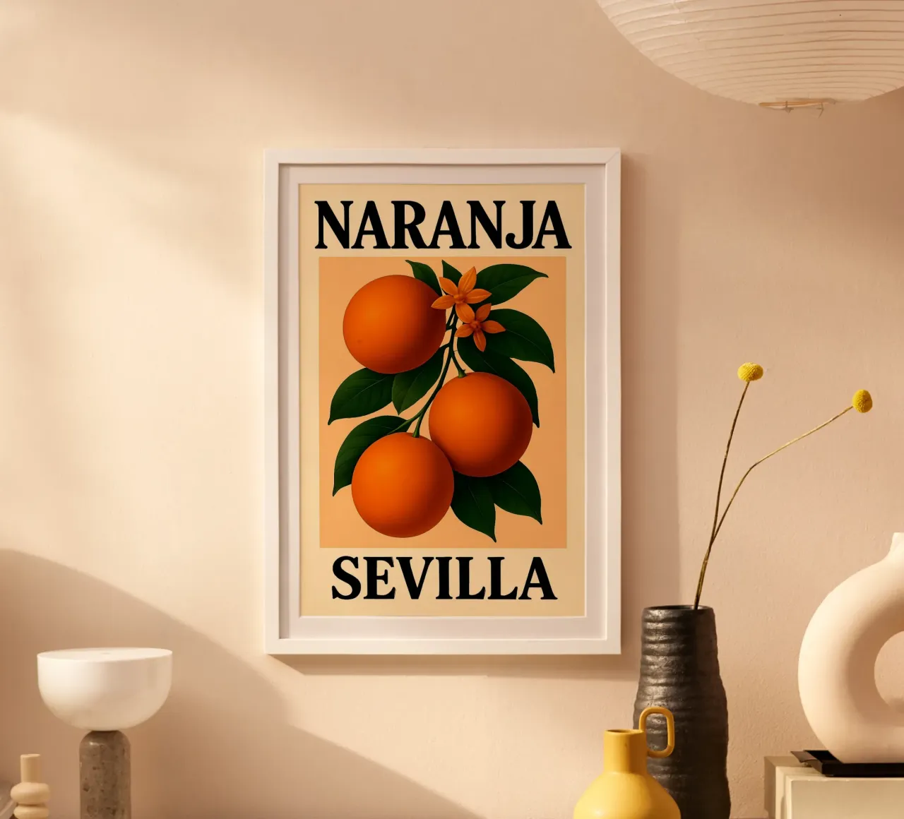 Stampa botanica d'epoca in arancio di Siviglia poster da inspirational quote