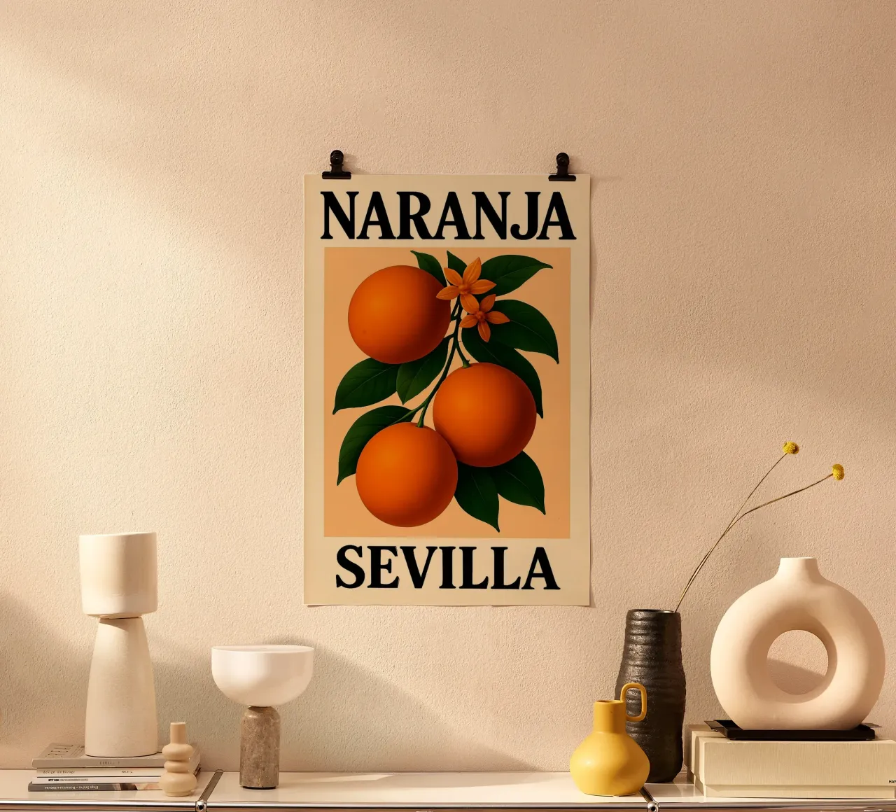 Stampa botanica d'epoca in arancio di Siviglia poster da inspirational quote
