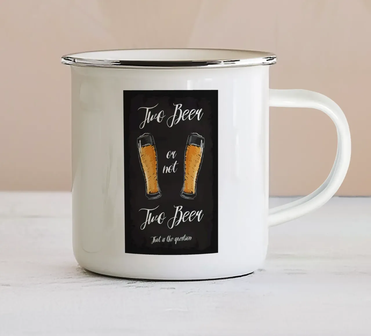 Due bicchieri di birra Arte digitale tazza in smalto da Jodie Art