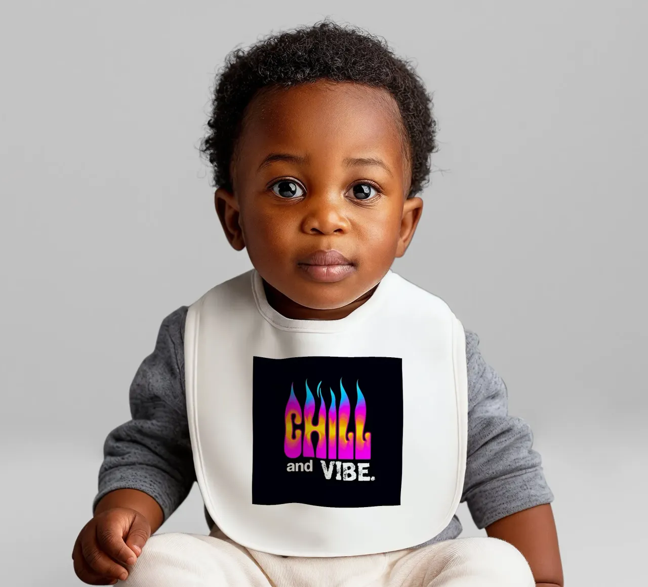 Neon Flame Gradient "Chill and Vibe" (brividi e vibrazioni) bavaglino da inspirational quote