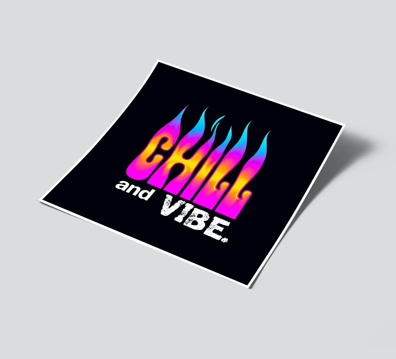 Neon Flame Gradient "Chill and Vibe" (brividi e vibrazioni) foglio adesivo da inspirational quote