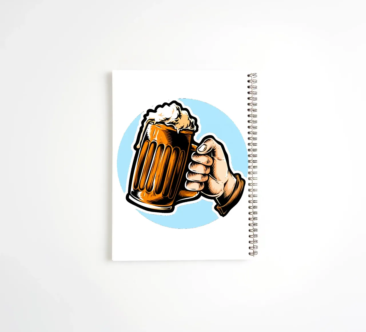 Drinking Beer With Me Artwork spiral notebook by Jodie Art