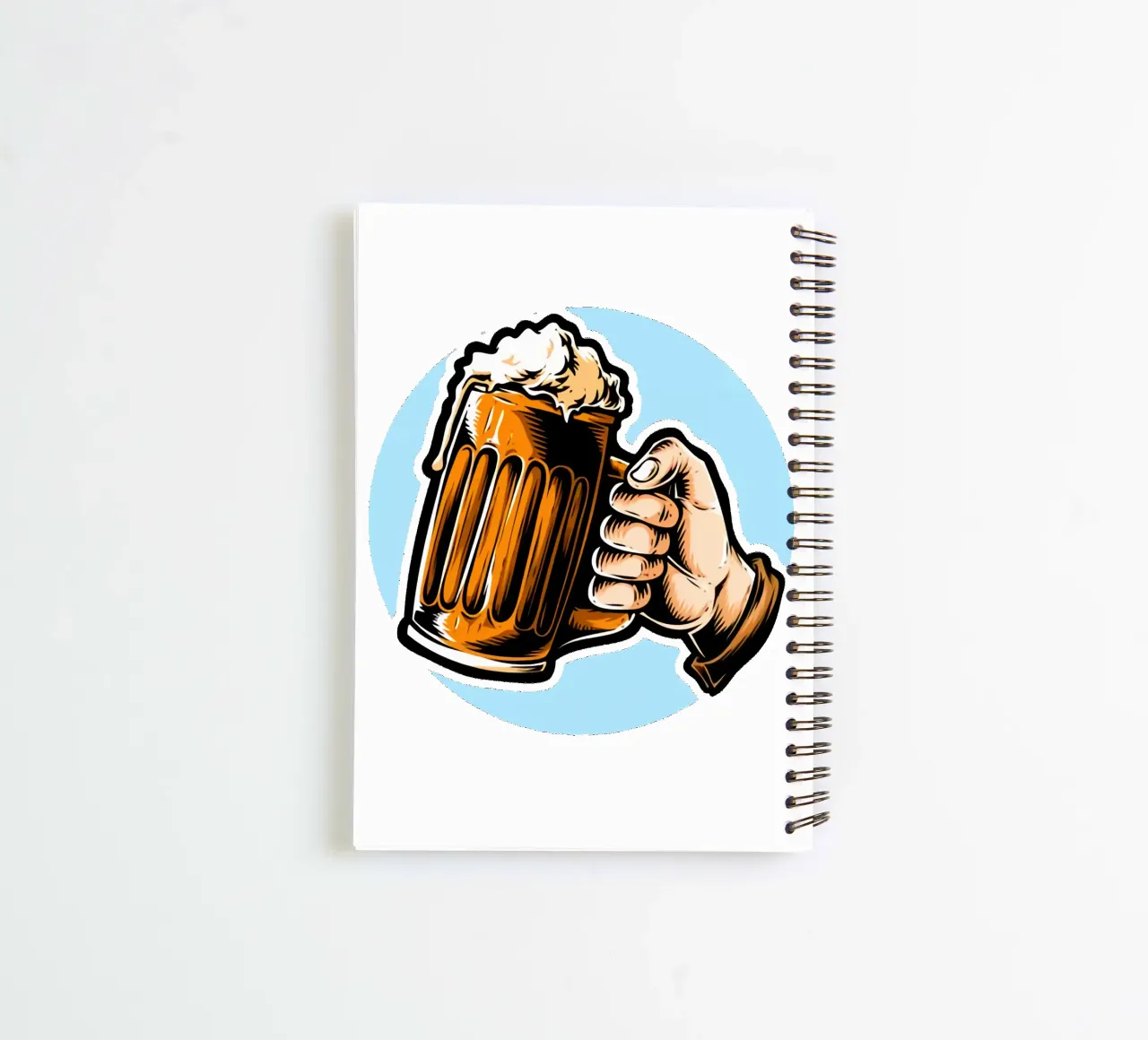 Drinking Beer With Me Artwork spiral notebook by Jodie Art