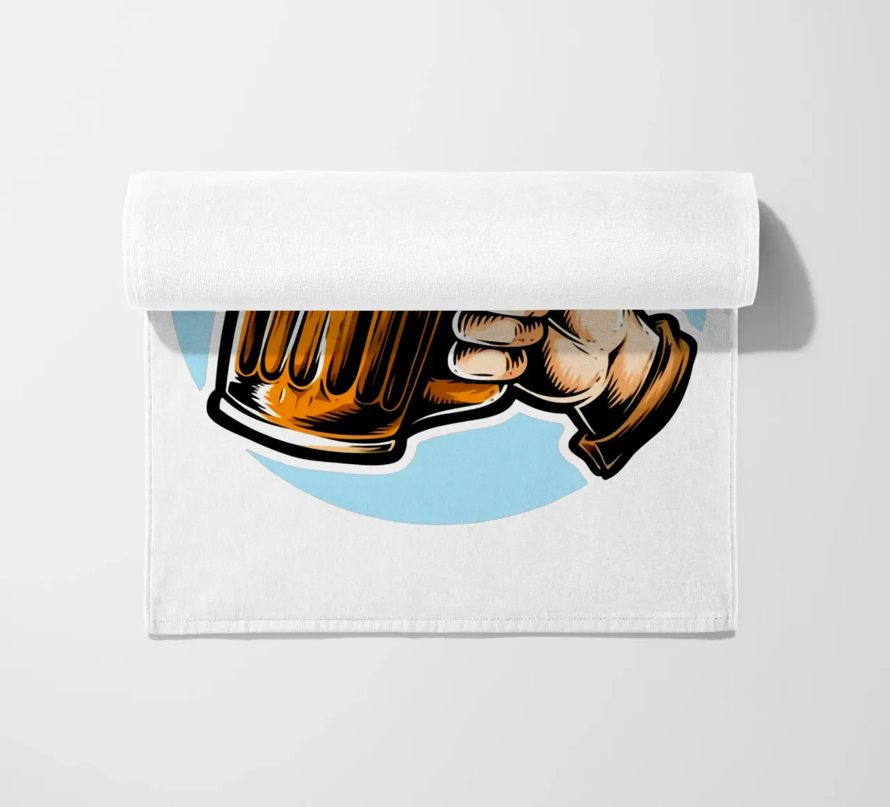 Drinking Beer With Me Artwork beach towel by Jodie Art