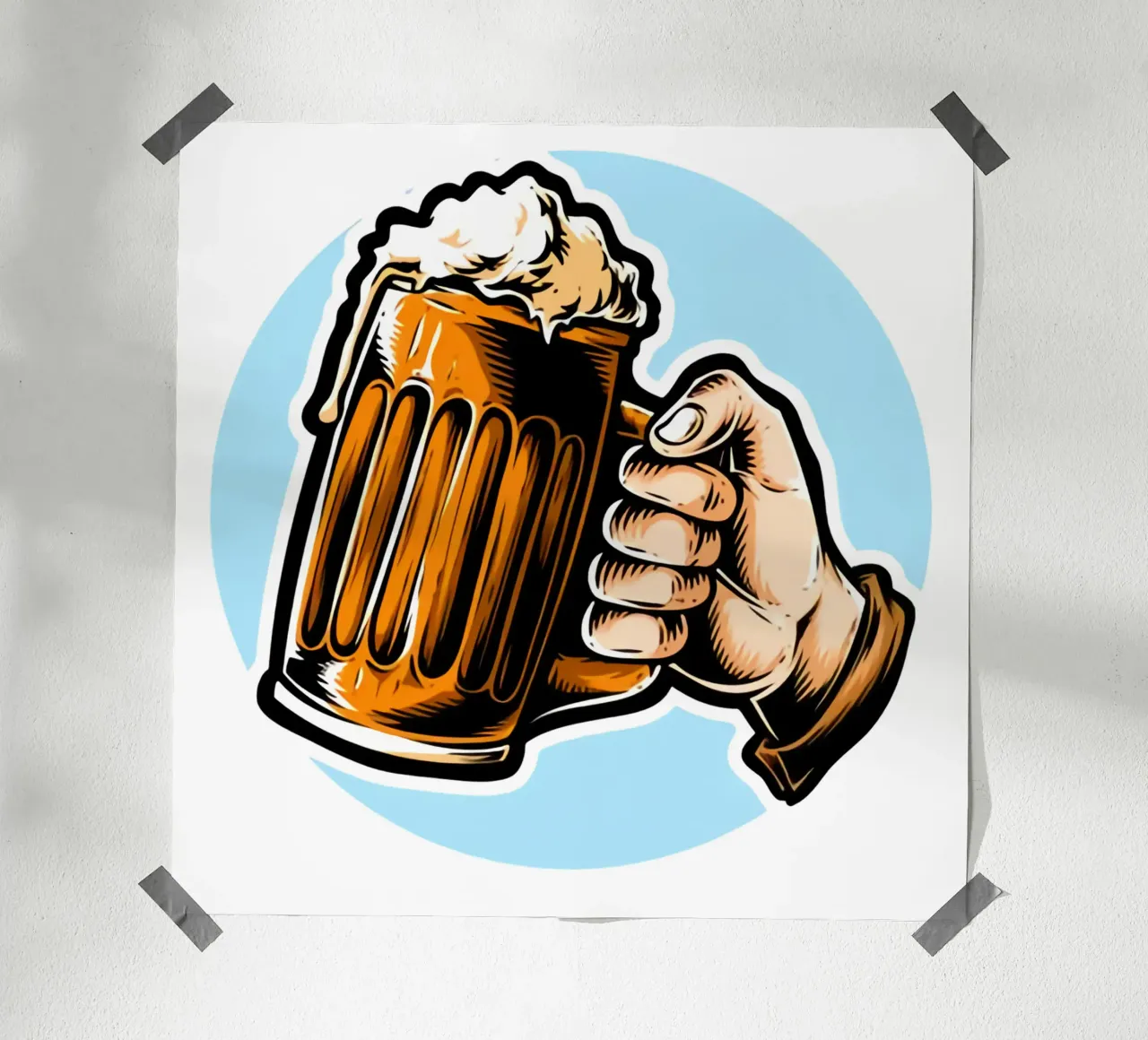 Drinking Beer With Me Artwork hahnemühle by Jodie Art