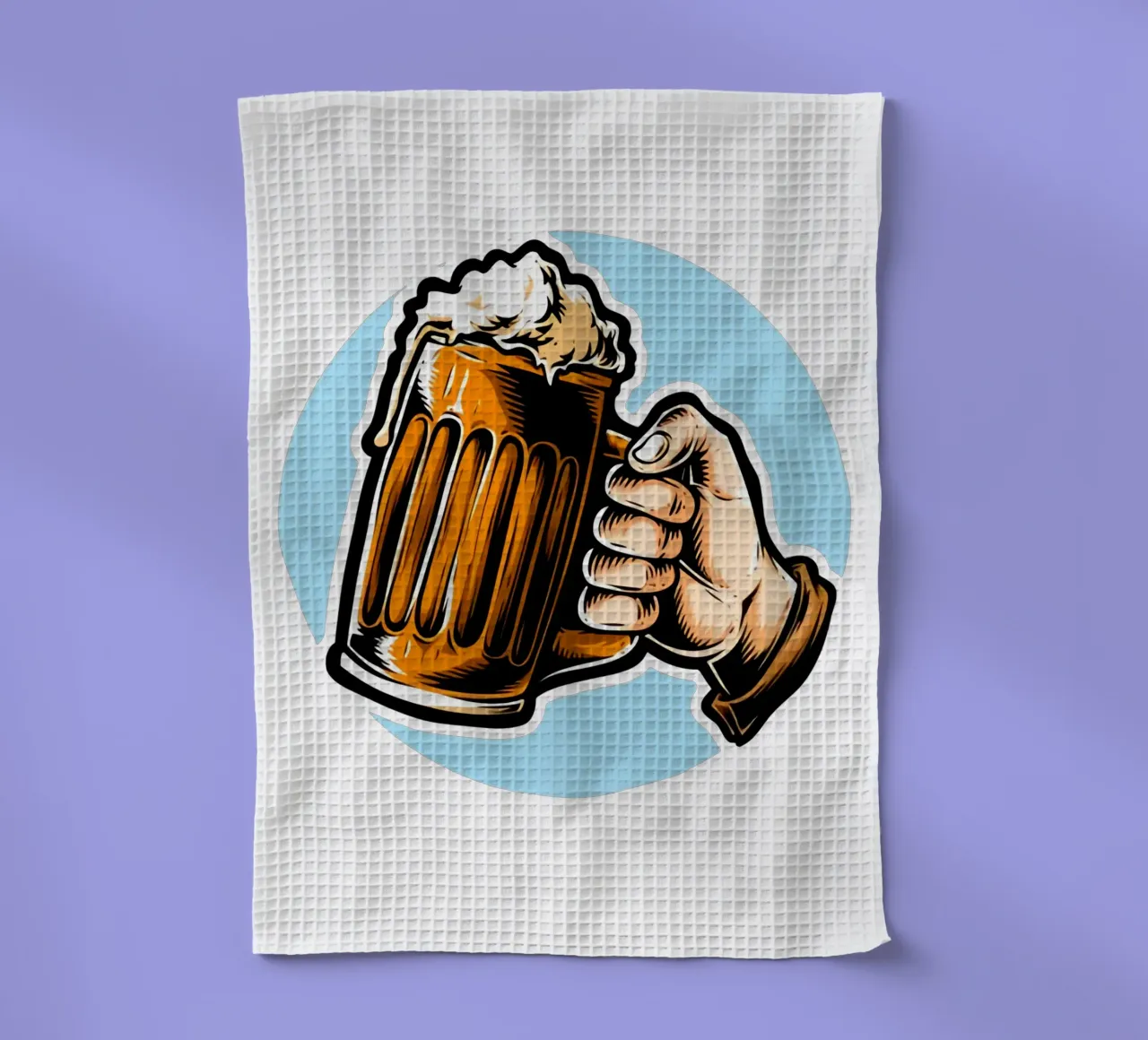 Boire une bière avec moi Artwork torchon de Jodie Art