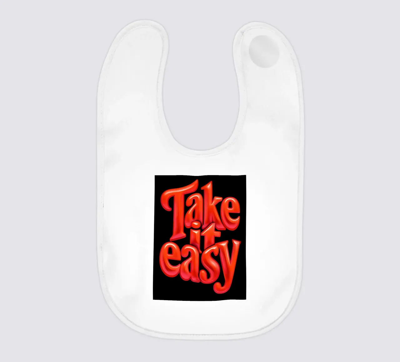 Rilassarsi e ricaricarsi: Vibrante 3D rosso lucido "Take It Easy" bavaglino da inspirational quote