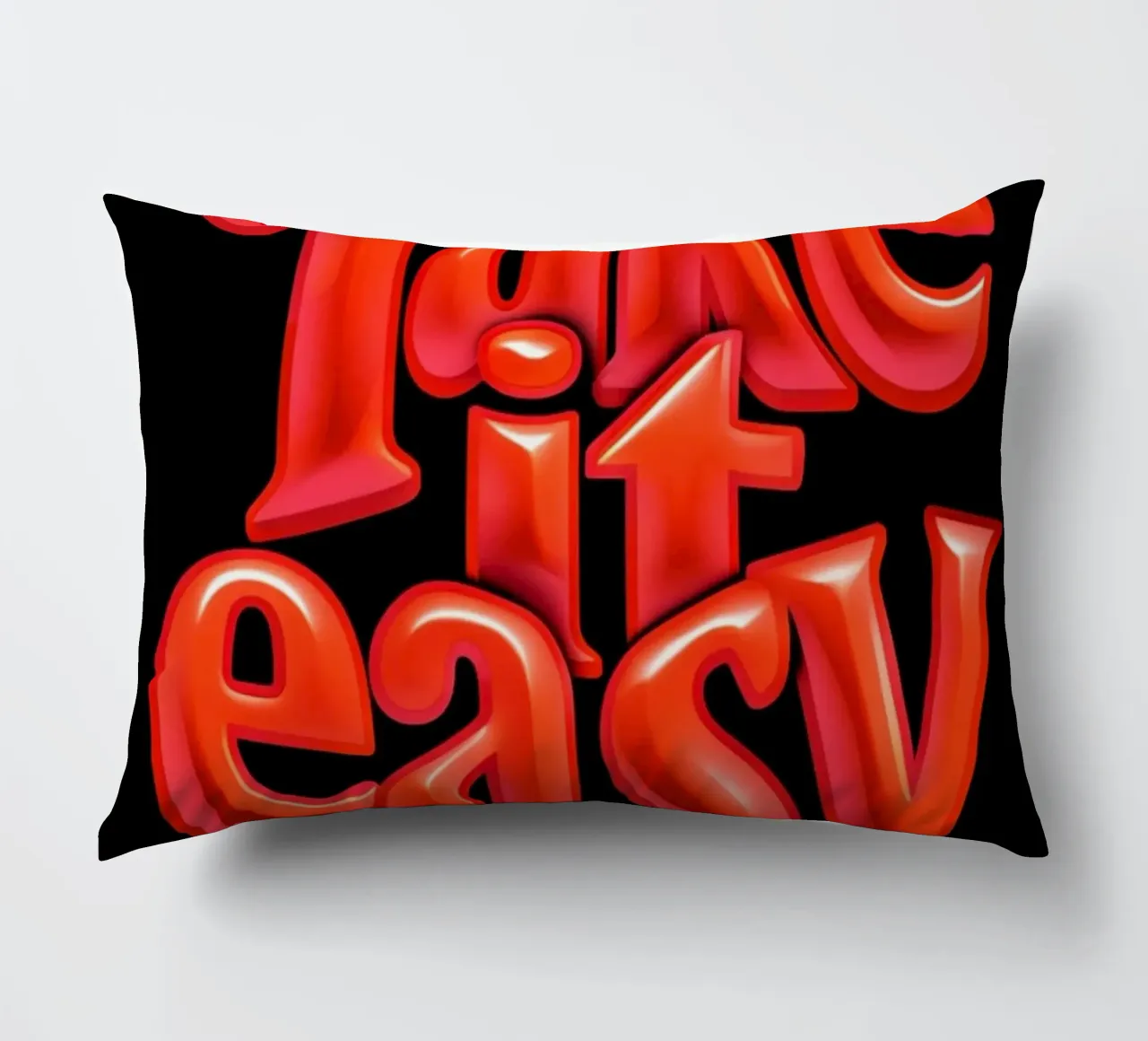 Rilassarsi e ricaricarsi: Vibrante 3D rosso lucido "Take It Easy" cuscino da inspirational quote