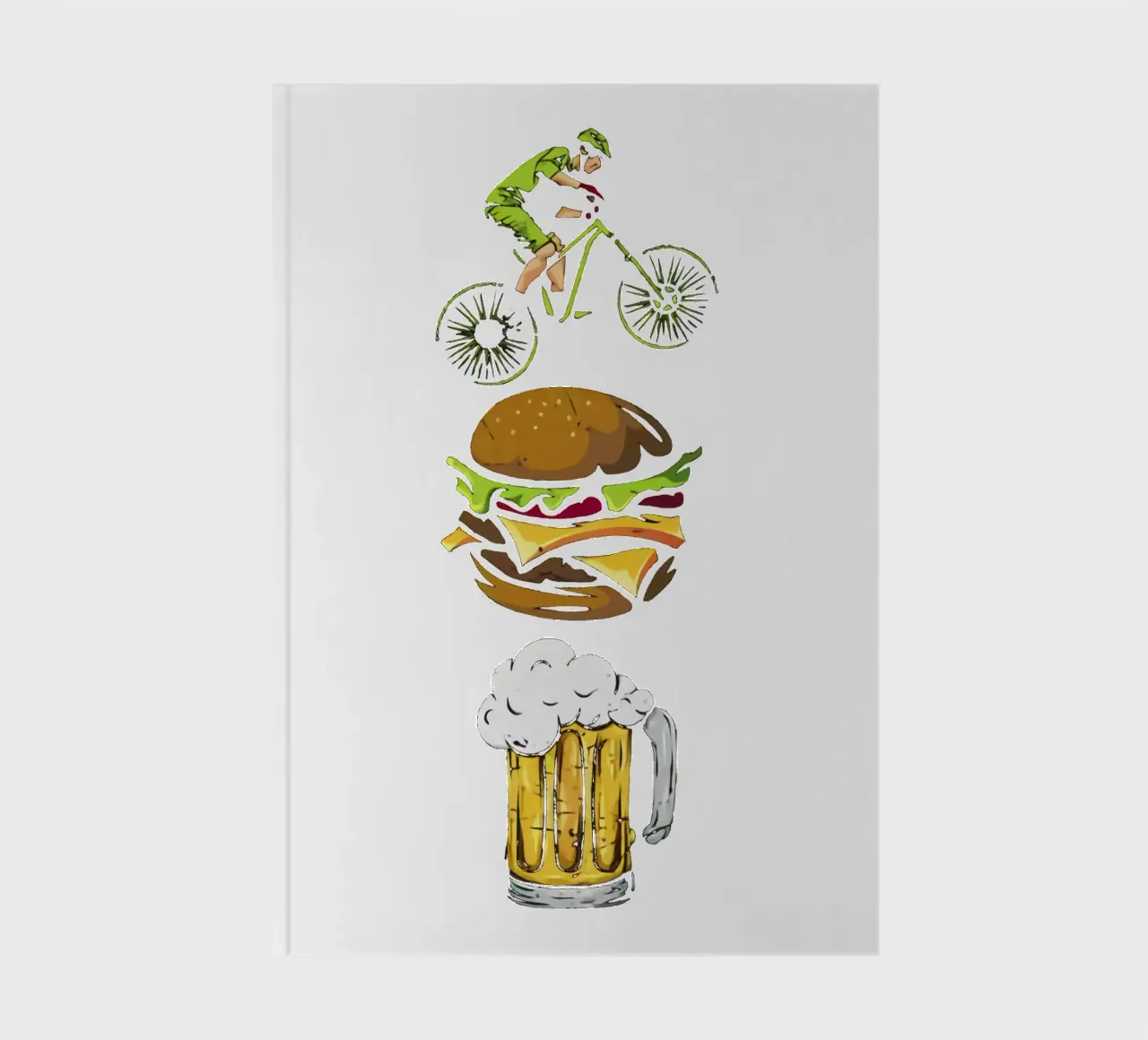 Good Life Balance Drinking Beer notebook by Jodie Art
