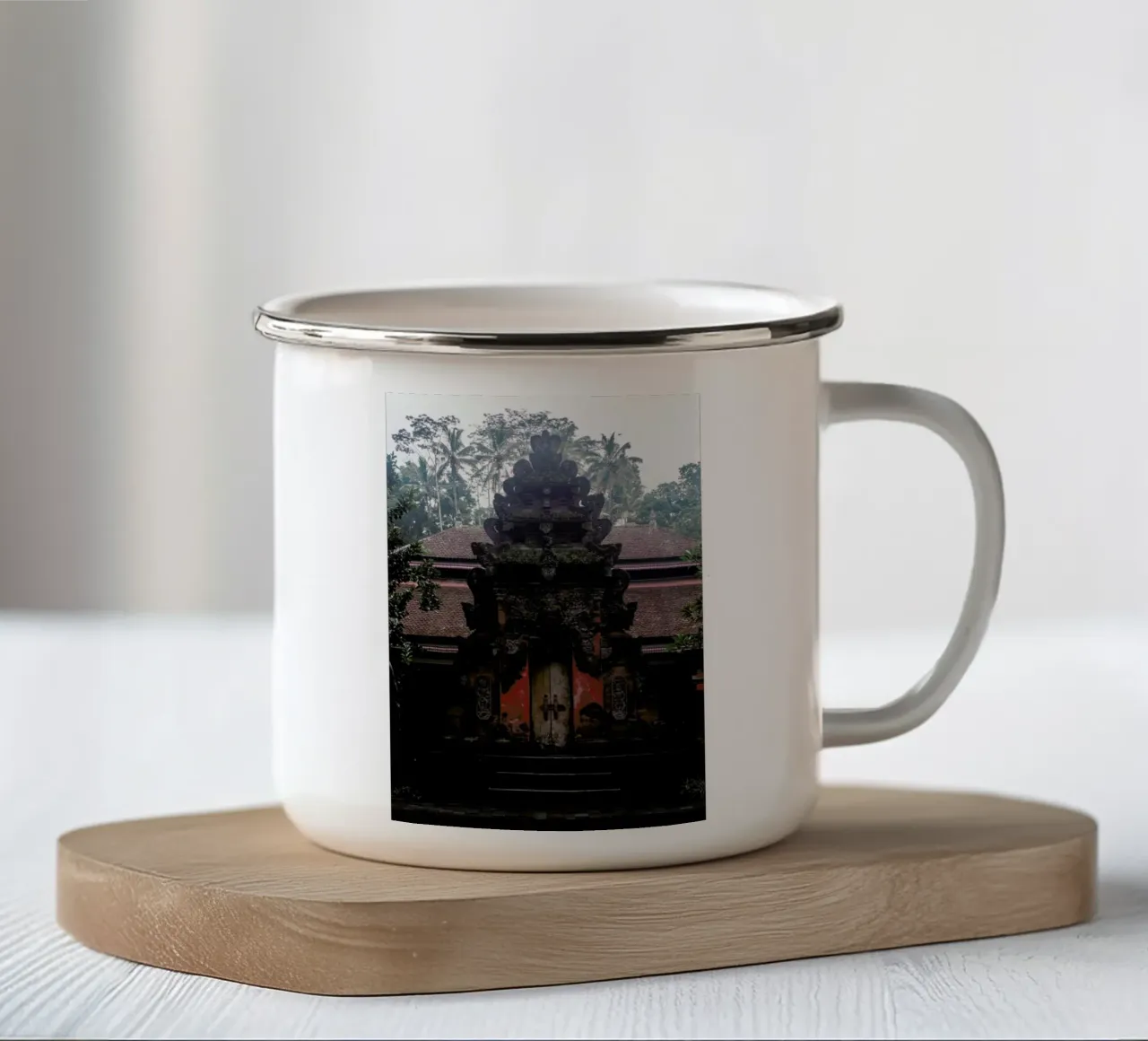 Bali Hindu Tempels & Palms tazza in smalto da Studio Nahili