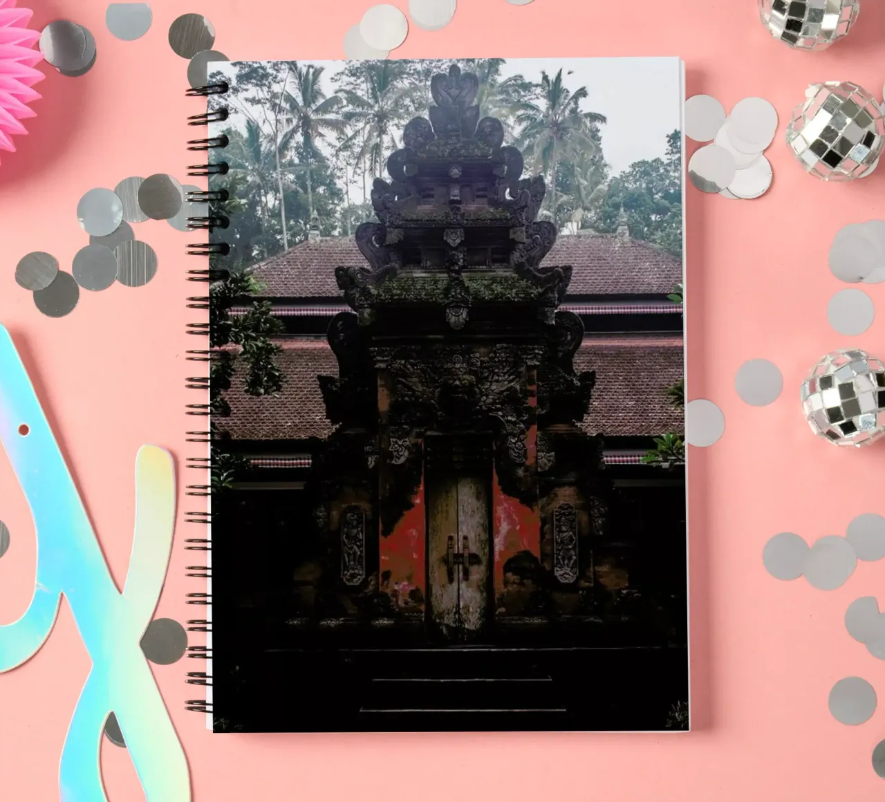 Bali Hindu Tempels & Palms spiral notebook by Studio Nahili