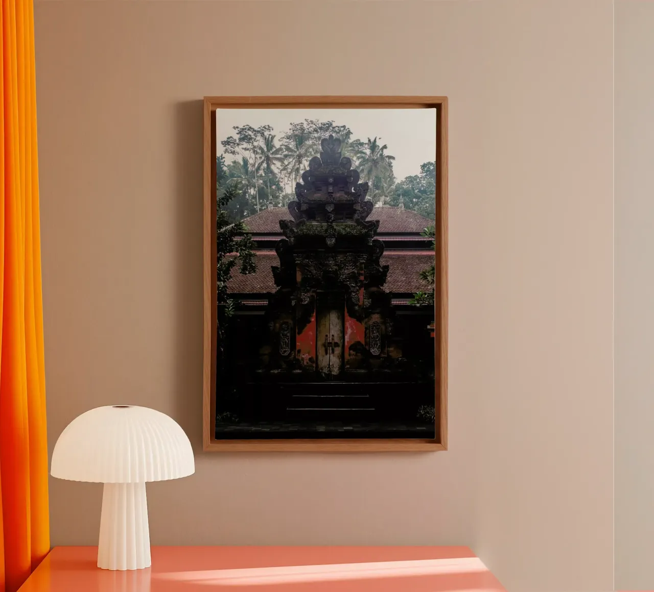 Bali Hindu Tempels & Palms tela con Cornice a cassetta da Studio Nahili