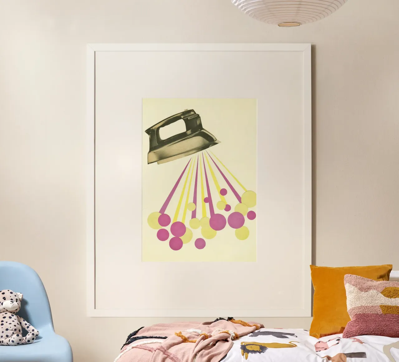 Dampfig Poster mit Holzrahmen von Cassia Beck Collage