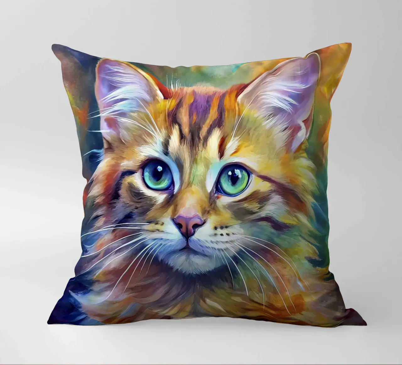 Gatto in acquerello cuscino da Point and Art