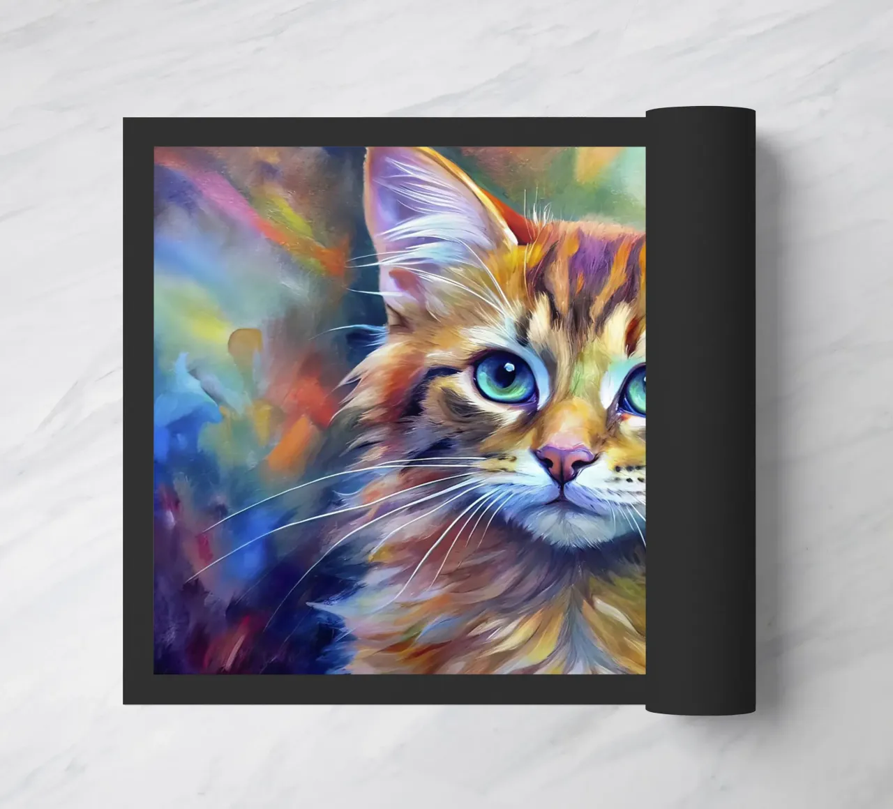 Gatto in acquerello zerbino da Point and Art