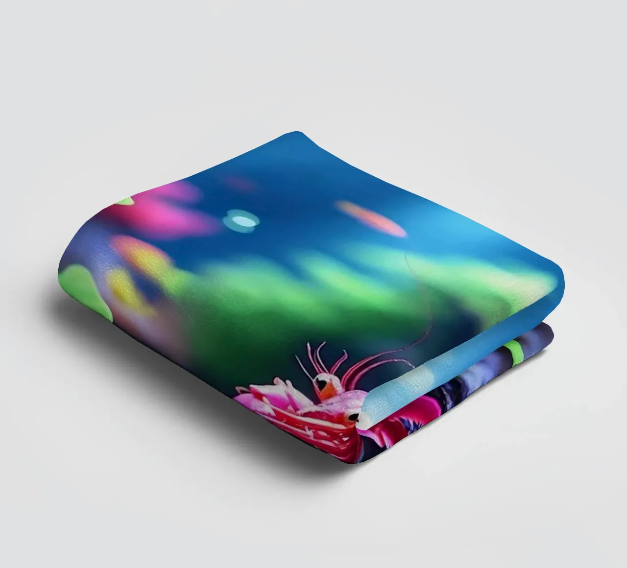 Glowstep ✦ Crevette néon à la lumière du corail serviette de bain de lumaquastudio