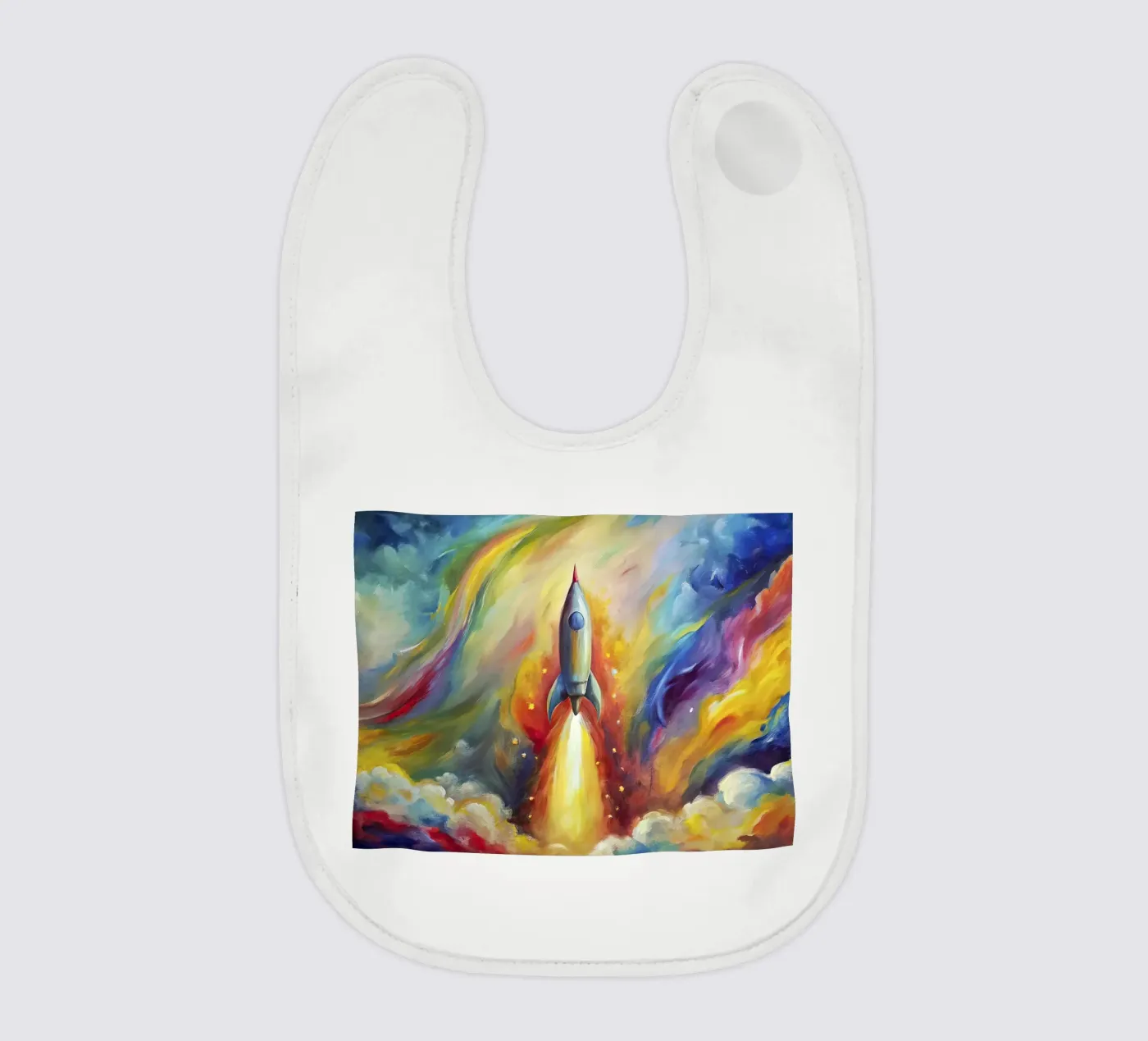space rocket Babylätzchen von 🐹 BABY ART PRINTS