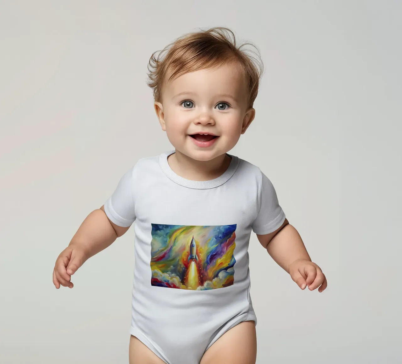 fusée spatiale body bébé de 🐹 BABY ART PRINTS