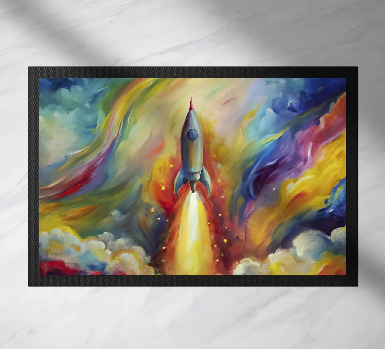 space rocket doormat by 🐹 BABY ART PRINTS