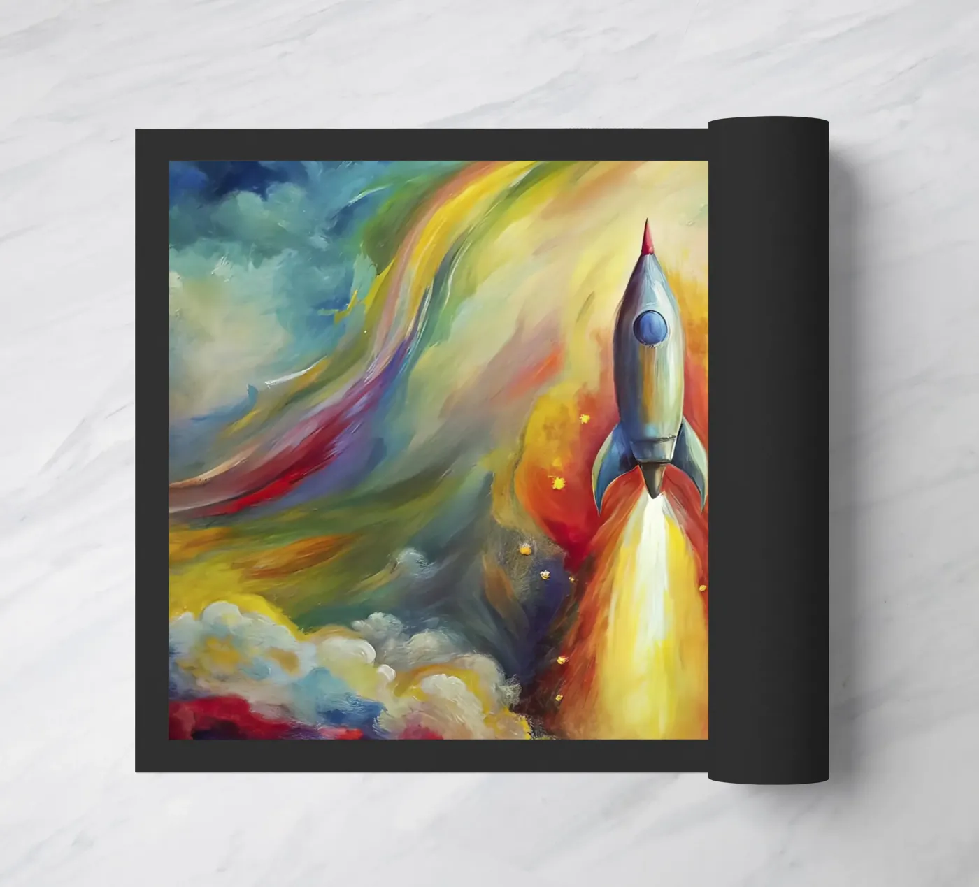 space rocket deurmat van 🐹 BABY ART PRINTS
