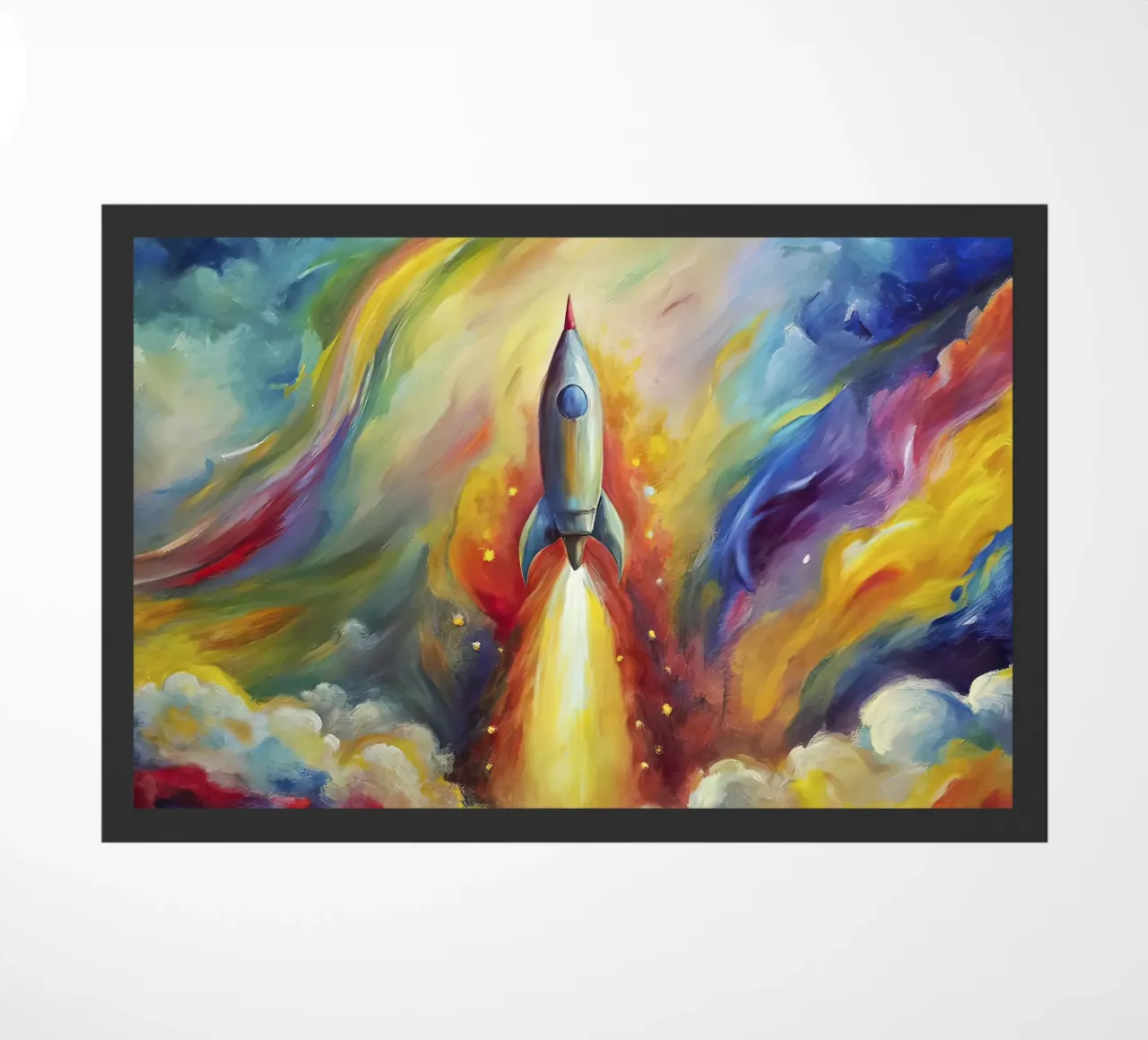 space rocket doormat by 🐹 BABY ART PRINTS