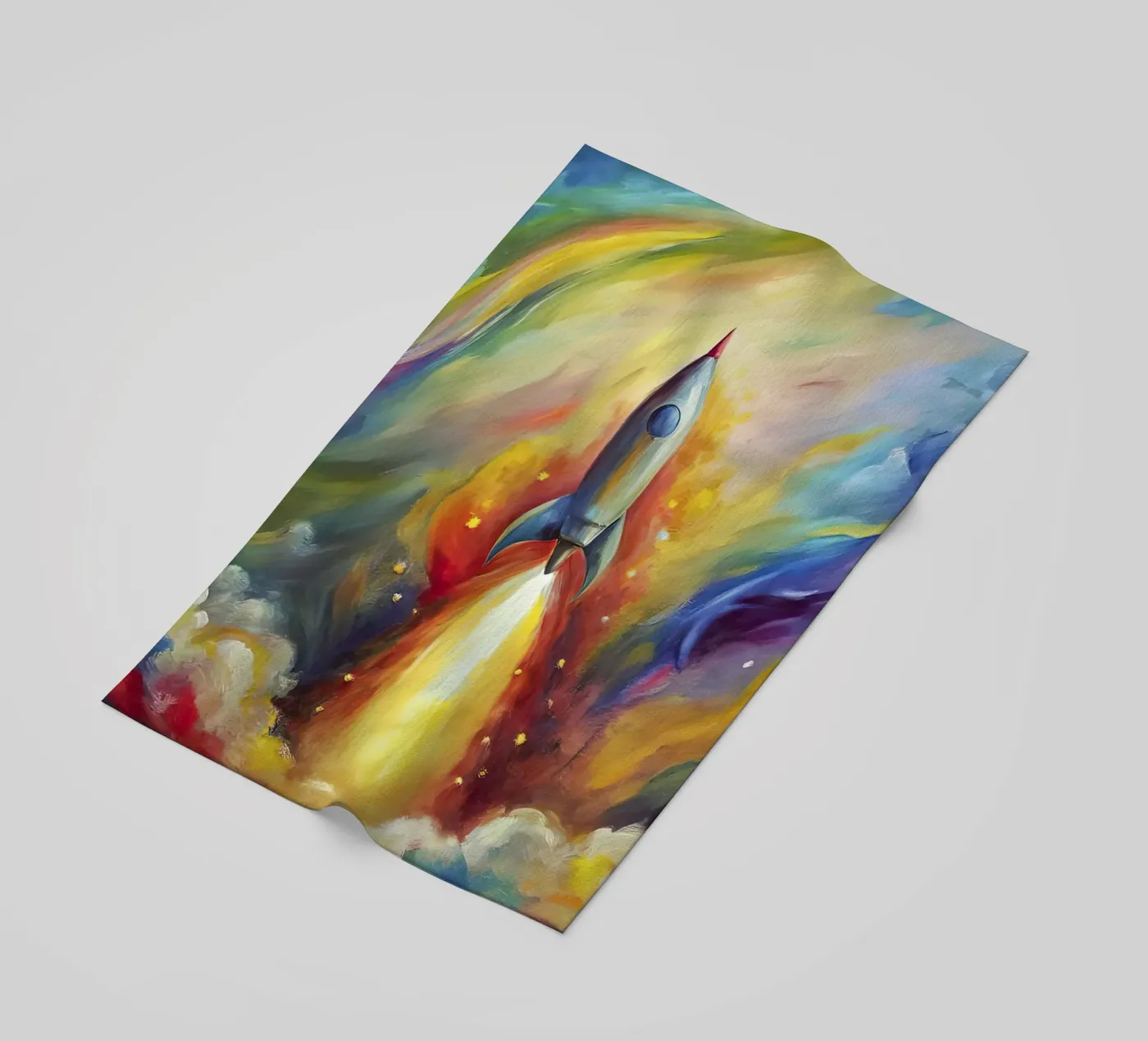space rocket Strandtuch von 🐹 BABY ART PRINTS