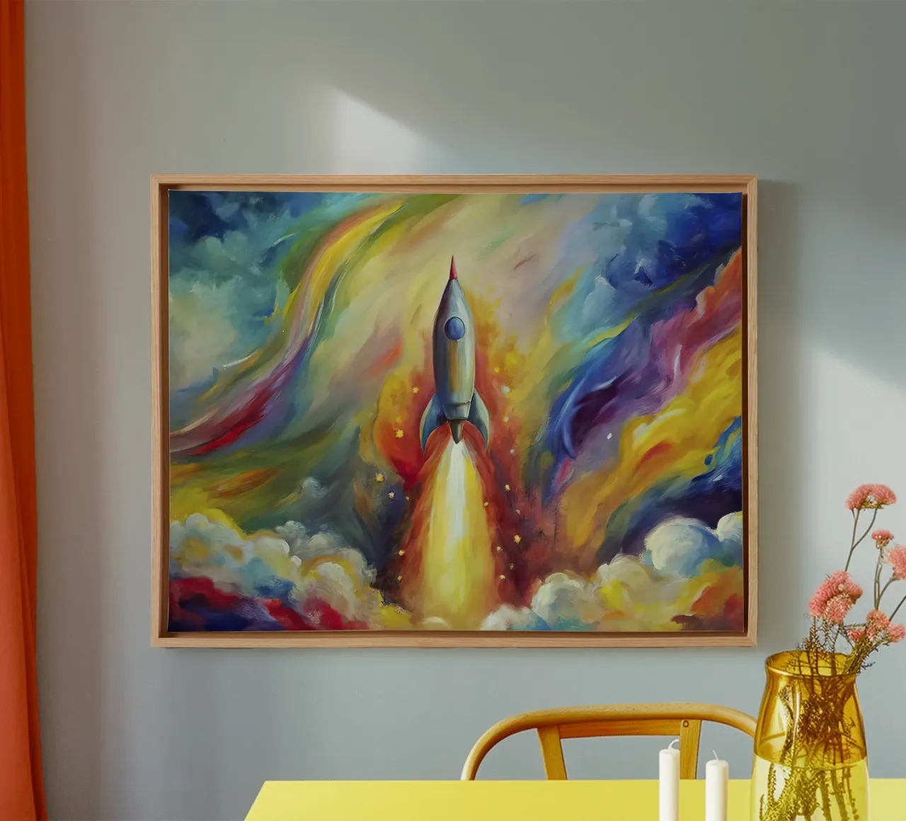 fusée spatiale toile avec Caisse américaine de 🐹 BABY ART PRINTS