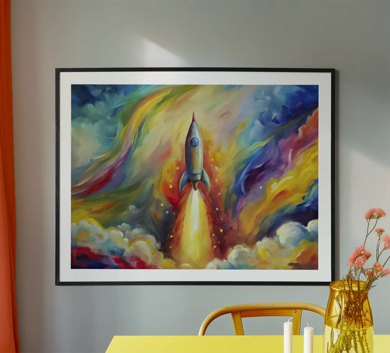 Weltraumrakete Poster von 🐹 BABY ART PRINTS