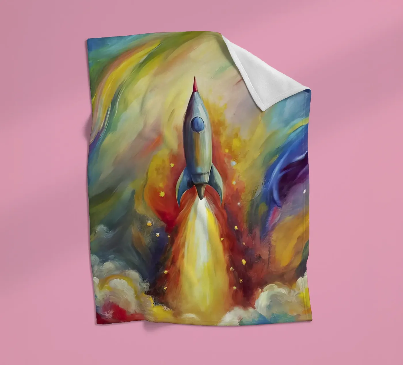 space rocket fleecedeken van 🐹 BABY ART PRINTS
