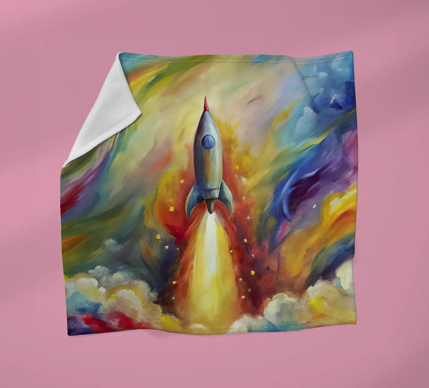 space rocket fleecedeken van 🐹 BABY ART PRINTS