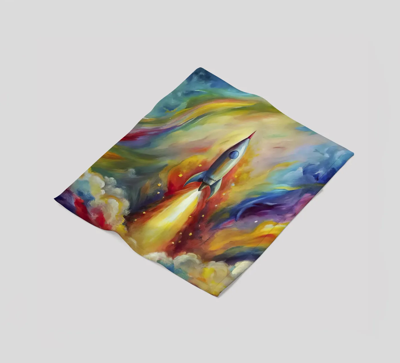 space rocket fleecedeken van 🐹 BABY ART PRINTS