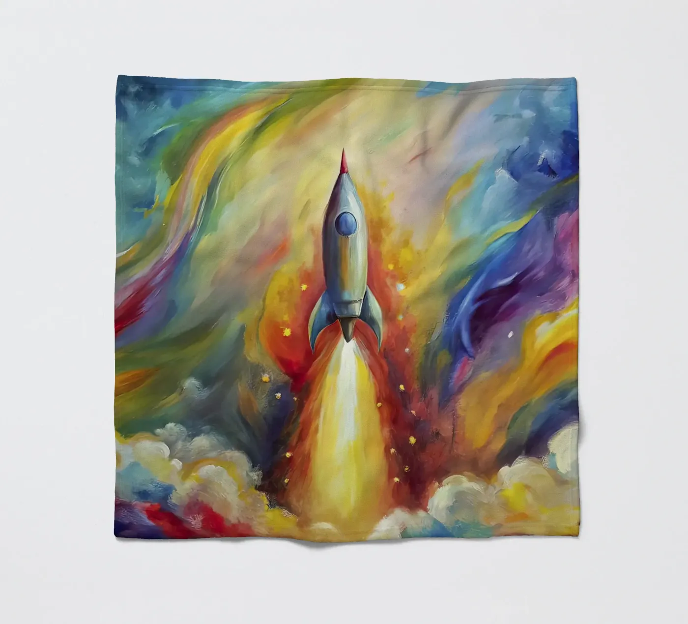 space rocket fleecedeken van 🐹 BABY ART PRINTS