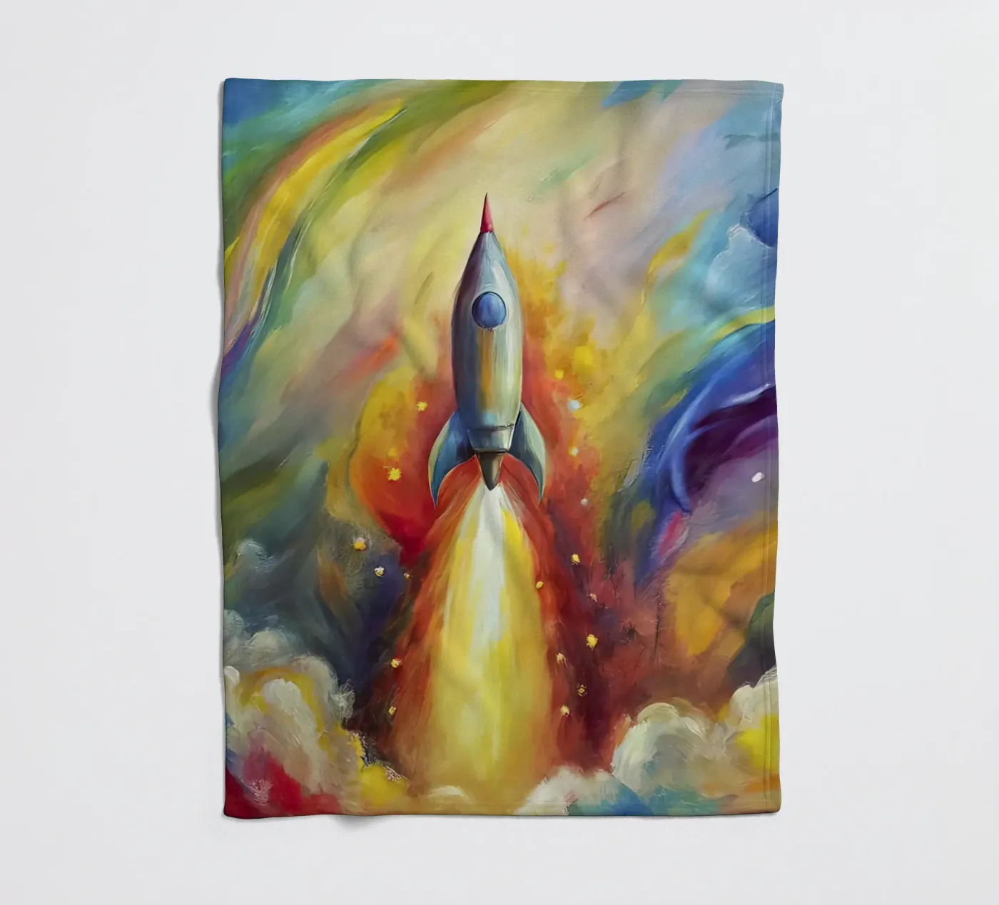 space rocket fleecedeken van 🐹 BABY ART PRINTS