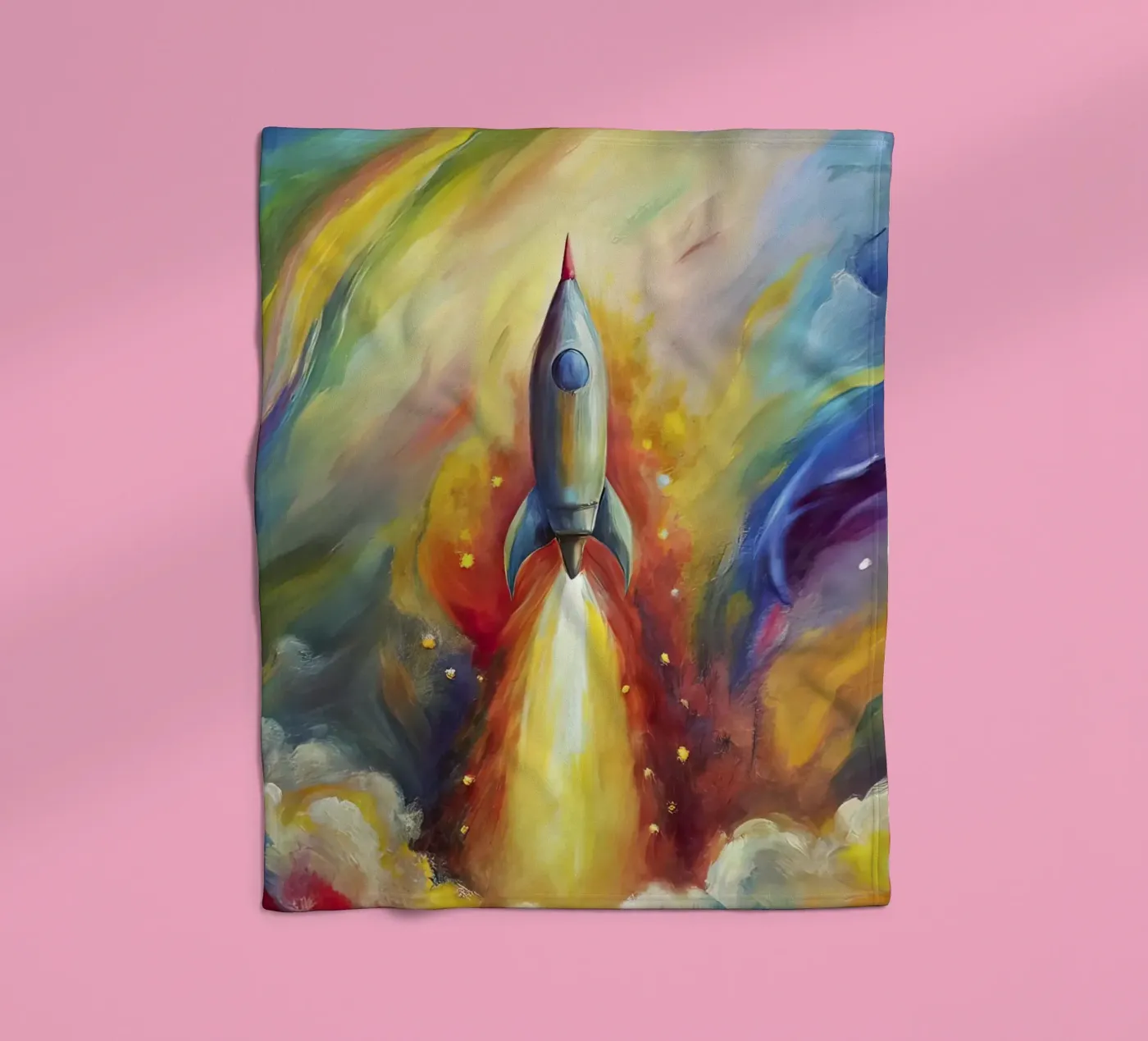 space rocket fleecedeken van 🐹 BABY ART PRINTS