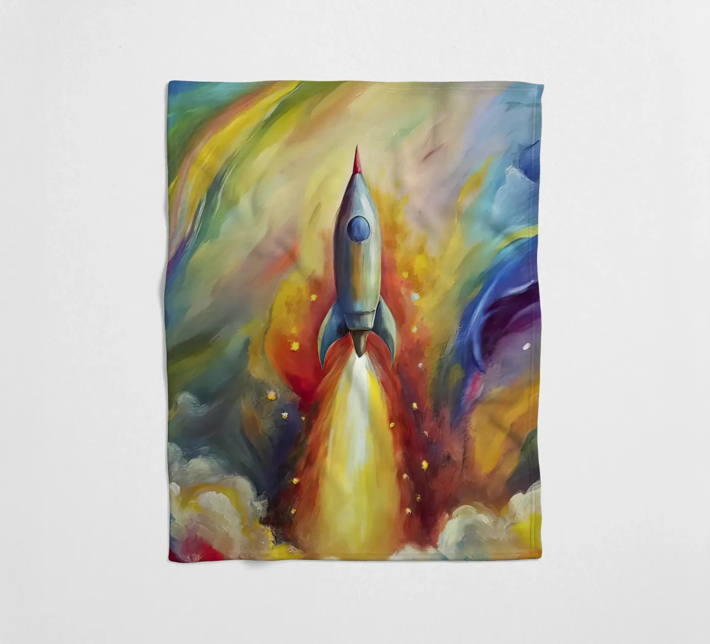 space rocket fleecedeken van 🐹 BABY ART PRINTS