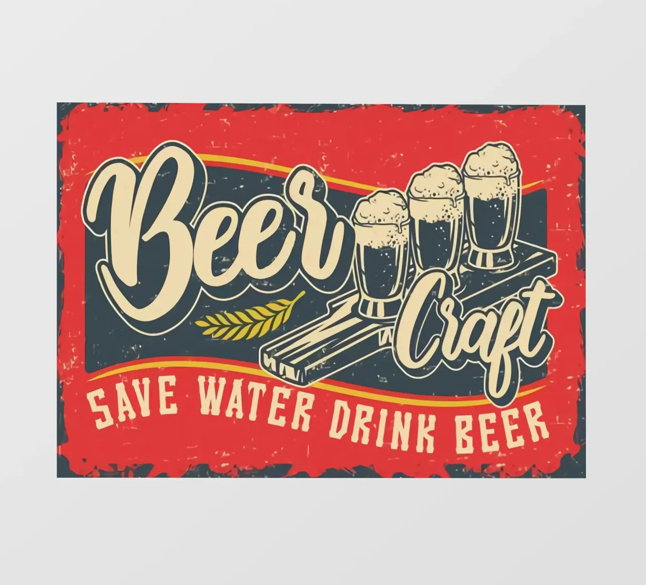 Poster "Salva l'acqua bevi la birra telo in pvc da Jodie Art