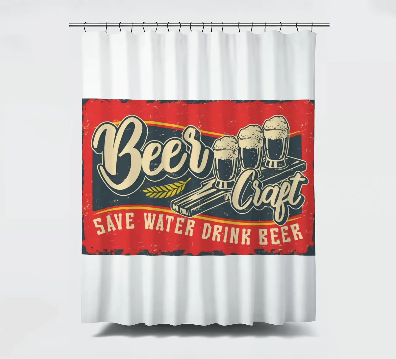 Poster "Salva l'acqua bevi la birra tenda da doccia da Jodie Art