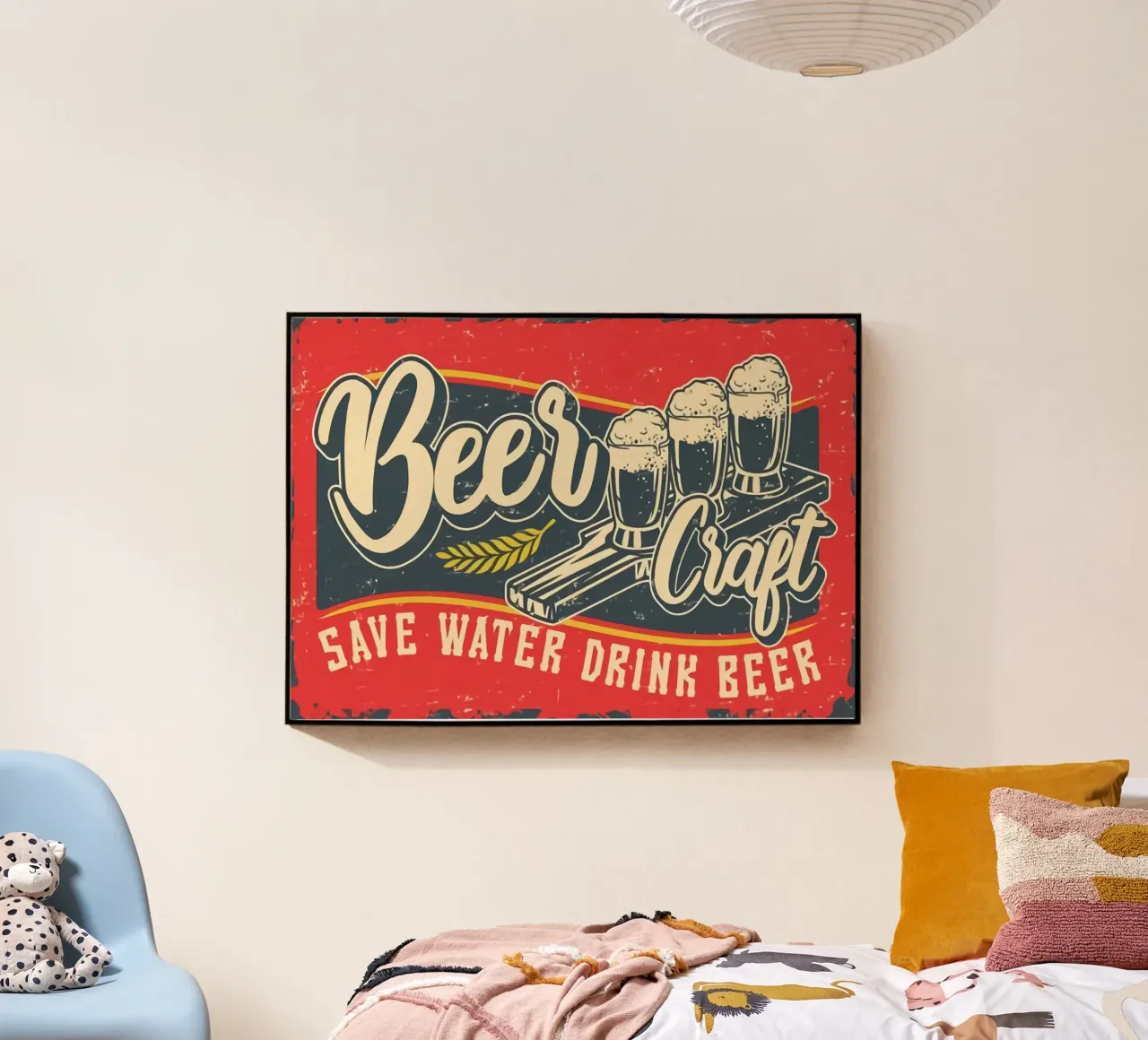 Poster "Salva l'acqua bevi la birra plexiglass da Jodie Art
