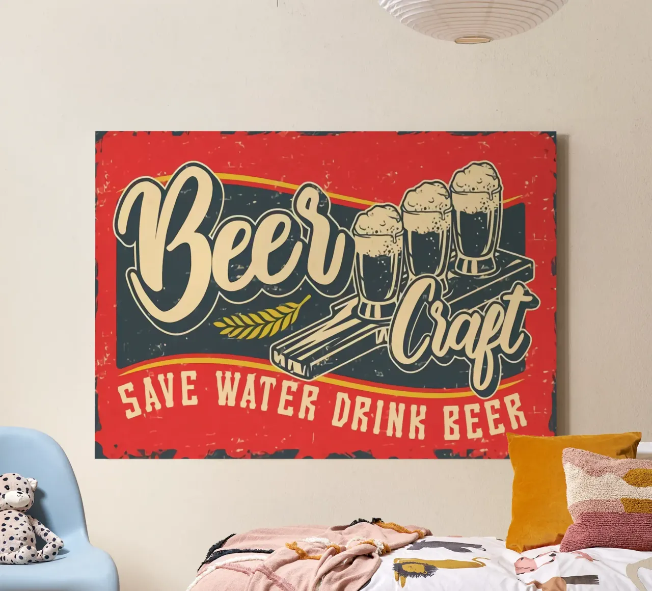 Save Water Drink Beer Poster canvas by Jodie Art