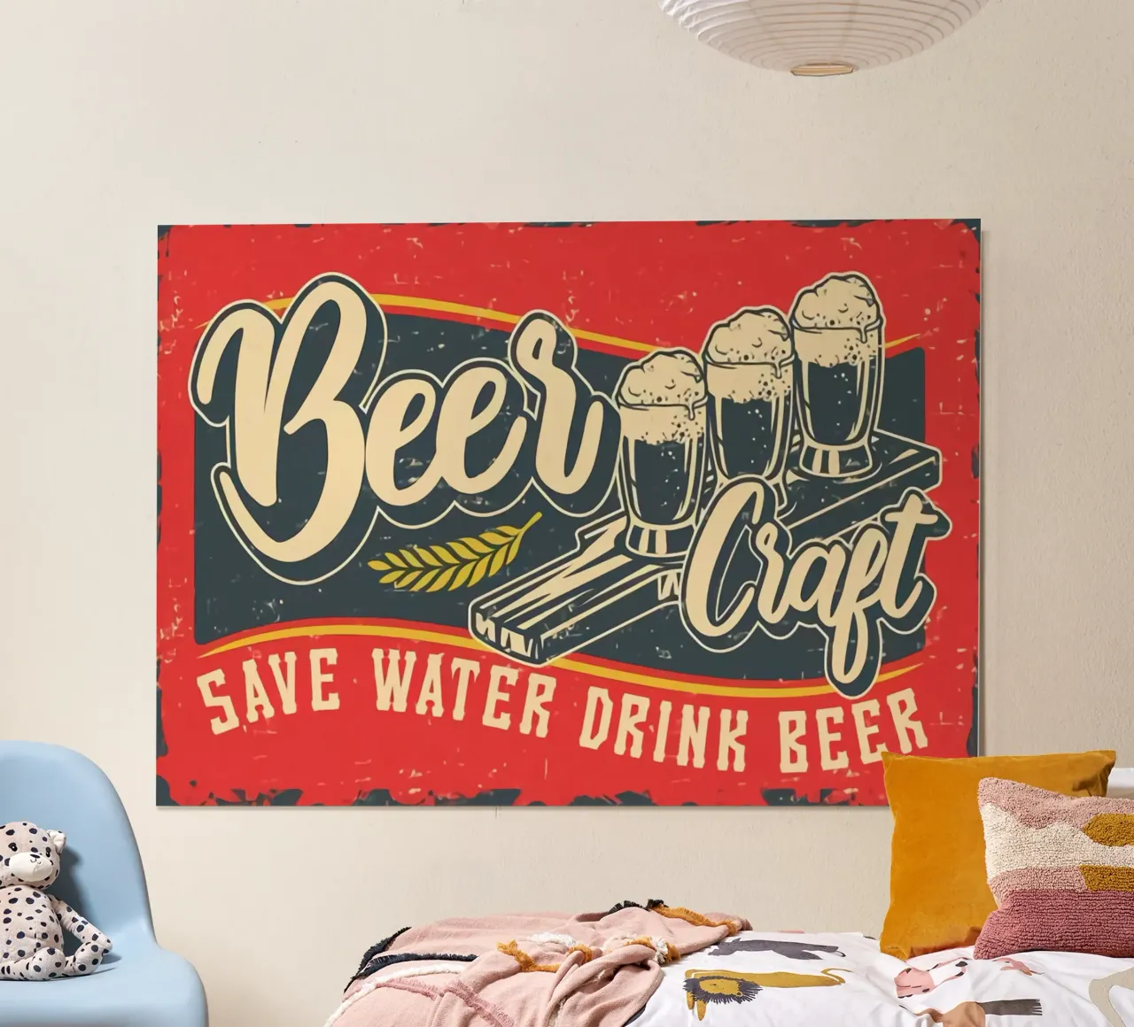 Poster "Salva l'acqua bevi la birra carta hahnemühle da Jodie Art