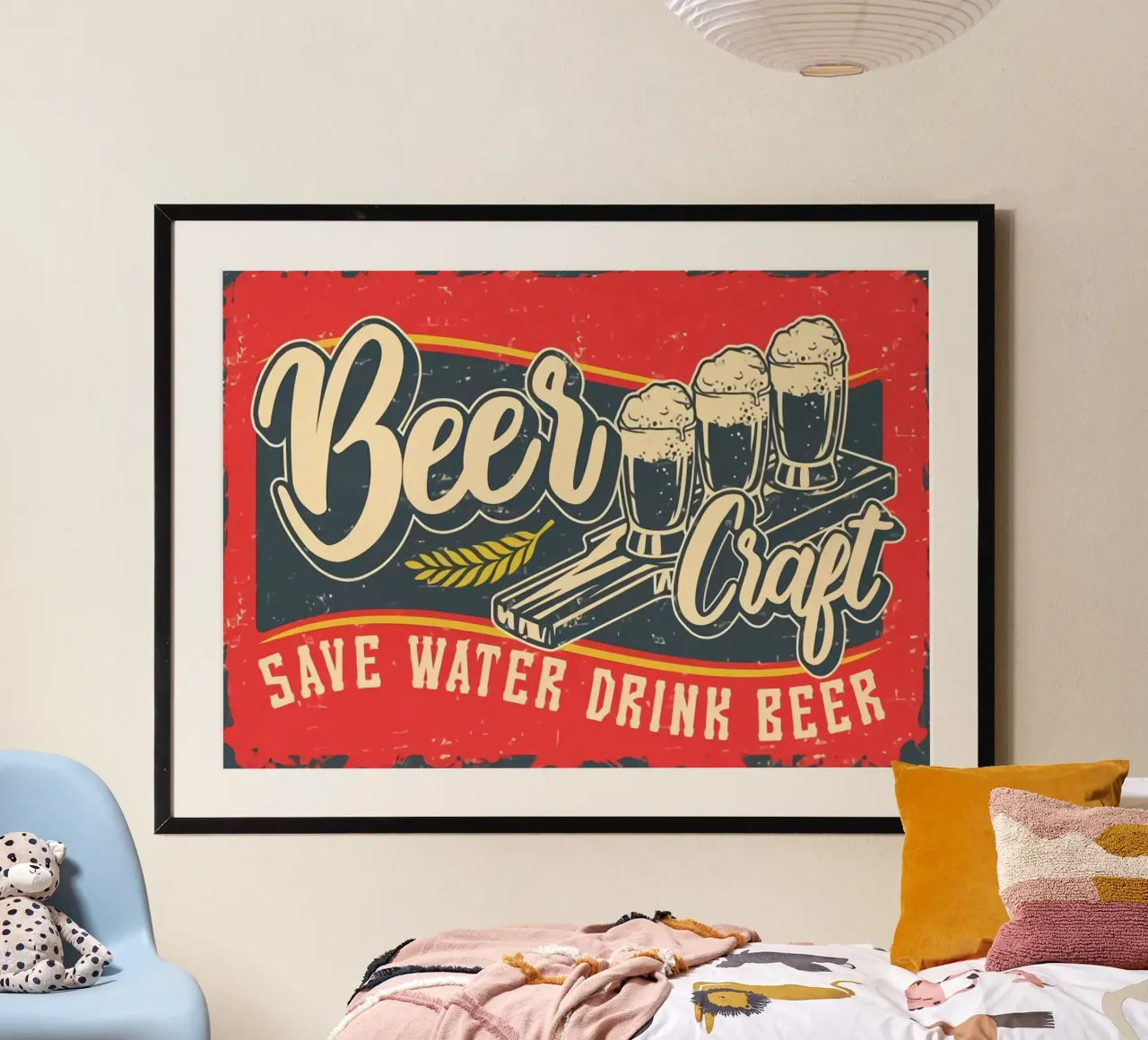 Poster "Salva l'acqua bevi la birra carta hahnemühle da Jodie Art