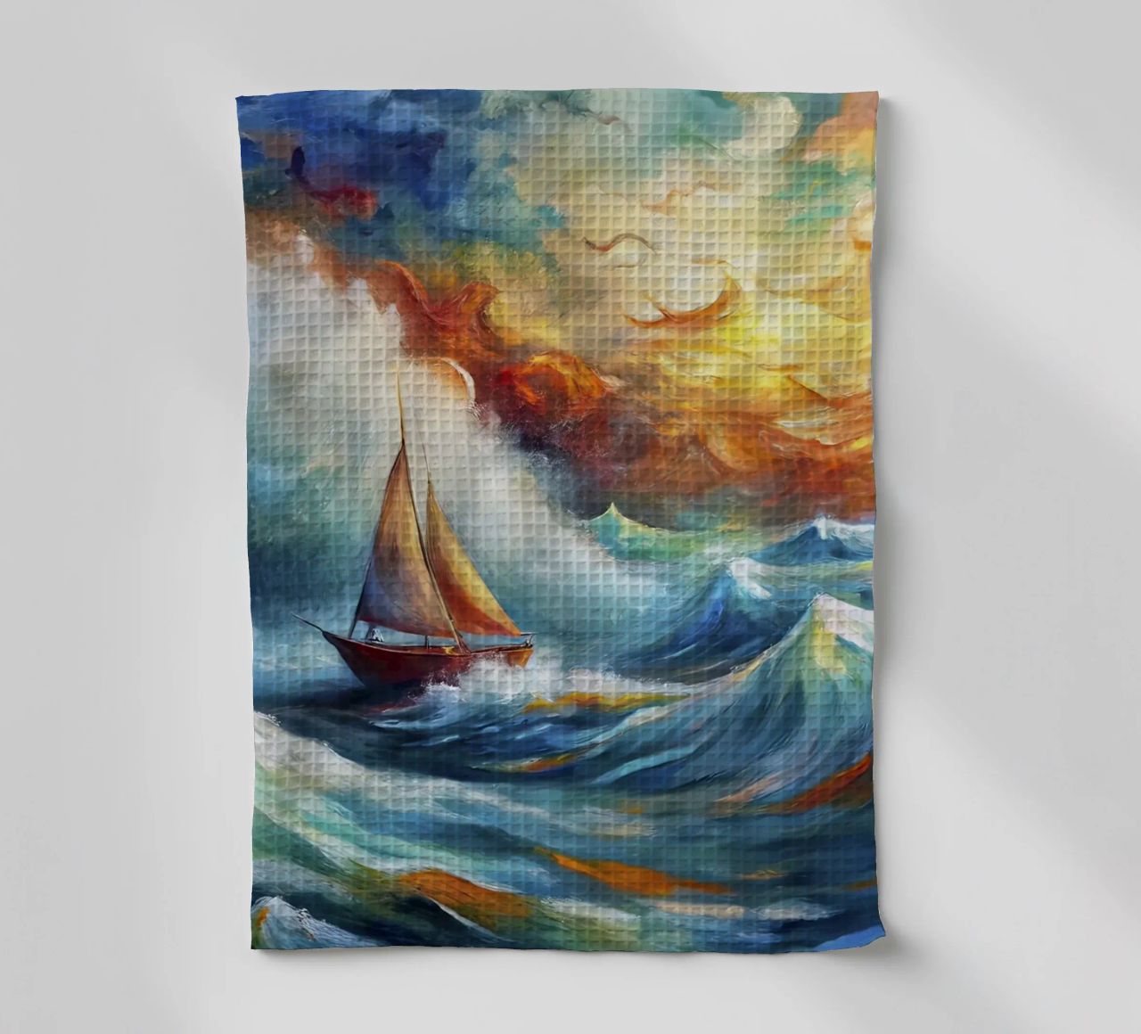 Voilier dans la tempête torchon de Point and Art