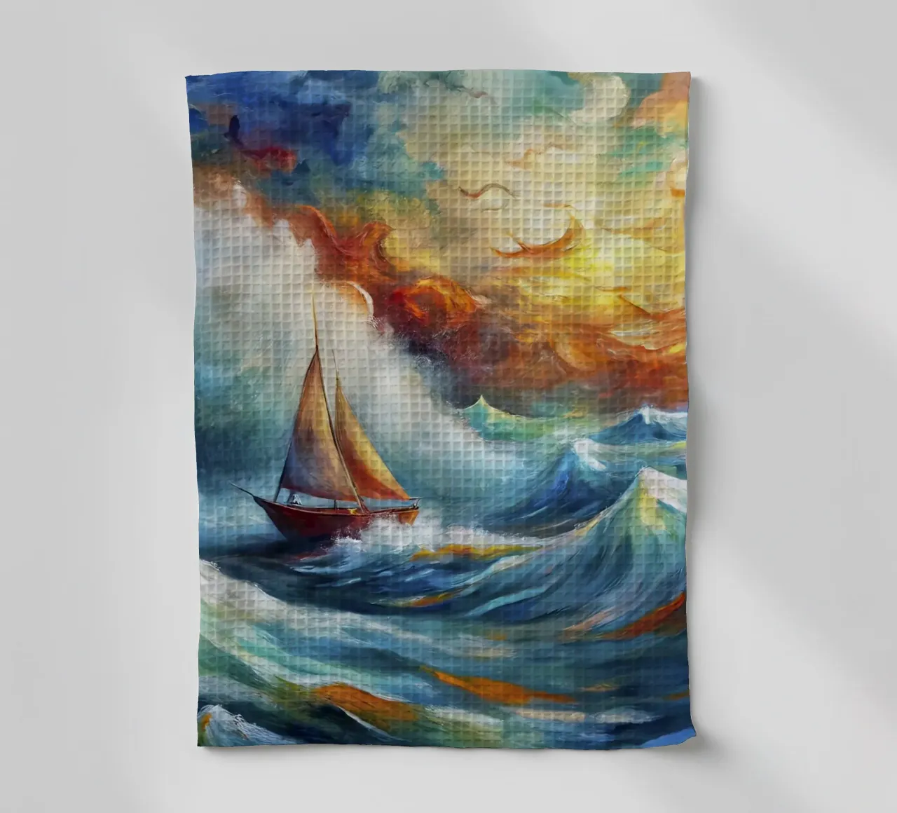 Voilier dans la tempête torchon de Point and Art