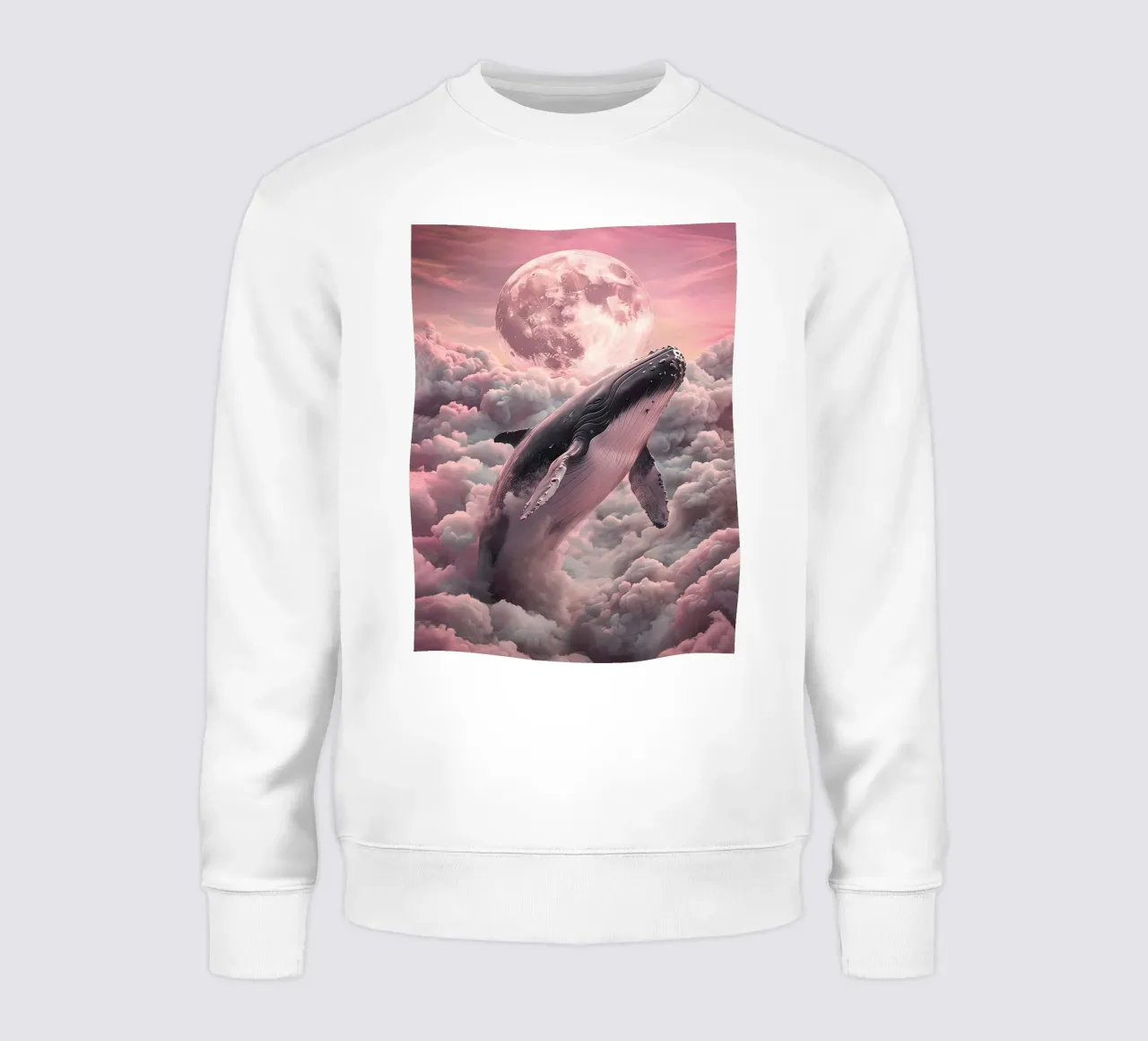 Whale in the Clouds with Moon sweatshirt by 🎁 ARTVI-SHOP